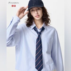 JW Anderson Light Blue Striped Casual Shirt